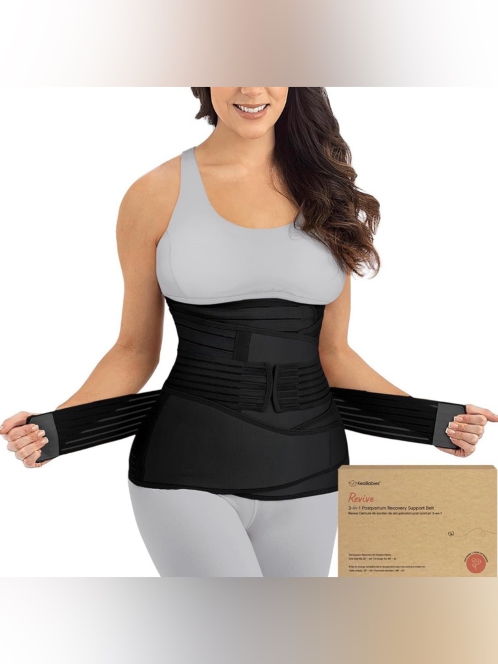 Postpartum Waist Trainer Shapewear Belt in Black - OPEN BOX